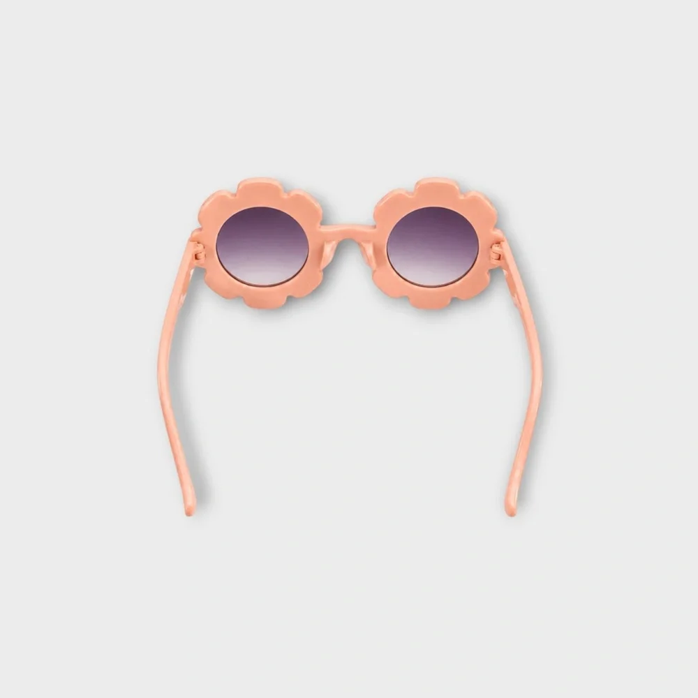 Kids' Flower-Shaped Sunglasses in Peach - Playful Sun Protection